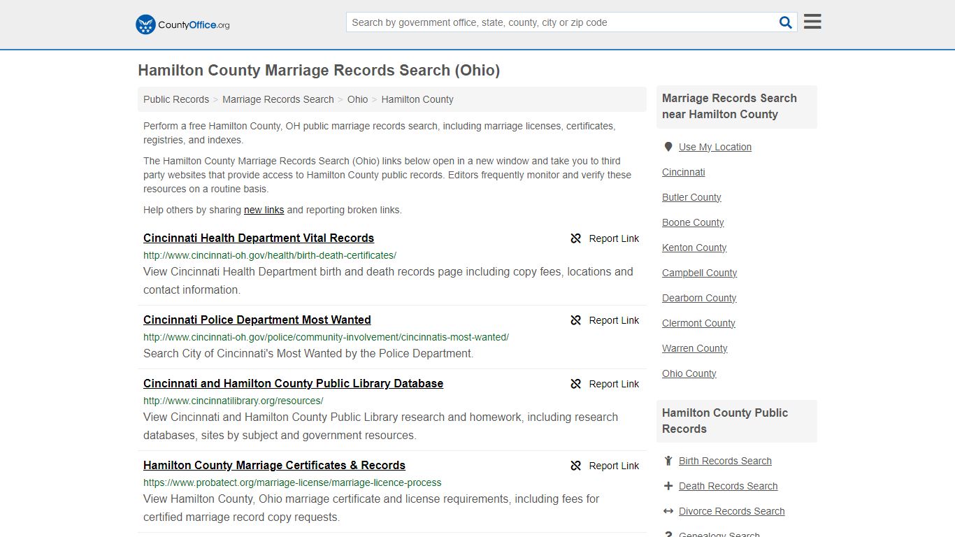 Marriage Records Search - Hamilton County, OH (Marriage Licenses ...