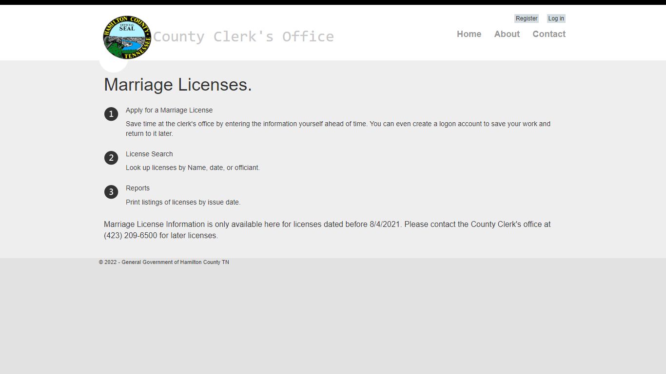 Marriage Licenses - Marriage licenses - Hamilton County, Tennessee